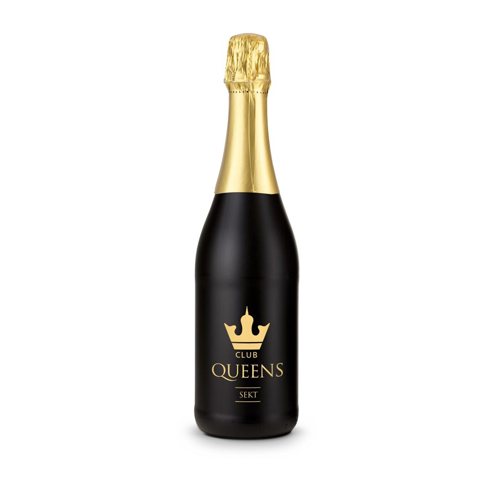 Sekt Cuvée - Flasche schwarz - Kapselfarbe Gold, 0,75 l