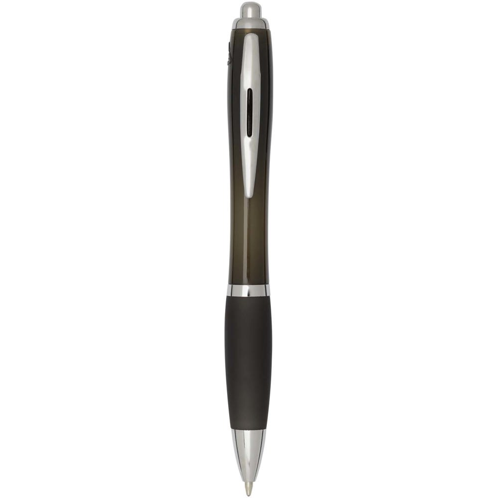 Nash RCS Kugelschreiber aus recyceltem Kunststoff mit farbigem Schaft und Griffzone (blaue Tinte) - Schwarz